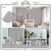 Clabby 12 Pcs Miniature Dollhouse Wallpaper Peel and Stick Cement Tile DIY Self Adhesive Dollhouse Flooring Wallpaper on 1/12 Scale 1/6 Scale for Dollhouse Accessories Decorations