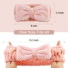 ACO-UINT 2 Pack Spa Headbands, Soft Headbands for Washing Face Make Up Headbands, Microfiber Hair Band Skincare Headbands for Women Girls (White and Pink)