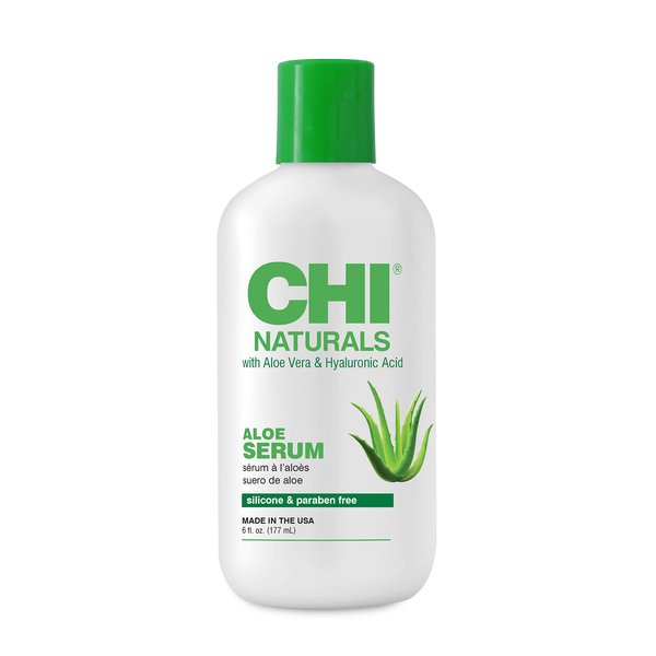 CHI Naturals with Aloe Vera Serum, Hydrating & Nourishing Hair Oil For Reducing Frizz, Damage & Breakage, Sulfate, Paraben, & Cruelty-Free, 6 Oz