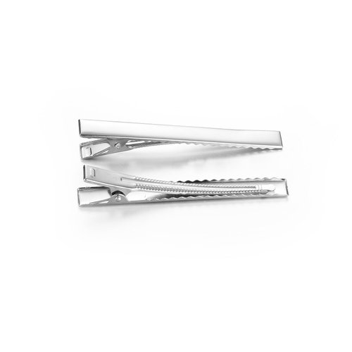 wynameleri Silver Hair Clips DIY Metal French Barrette Single Prong Pin 3'' 2.6 Inches Craft 50 Packs 76mm