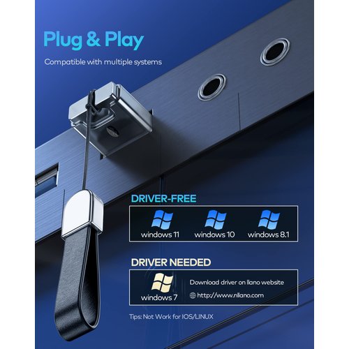 Bluetooth 5.1 USB Adapter - Driver-Free, Plug & Play for Windows PC. For Headphones, Mouse, Keyboard, Speaker, Printer, Laptop.