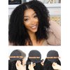 Domiso Max Part 10x7 M-Cap Afro Kinky Curly Glueless Wigs Human Hair Pre Plucked Pre Cut Wear and Go Glueless Wig Curly Wig HD Lace Front Wigs Human Hair 210% Density Pre Bleached Knots 18 Inch