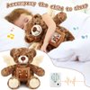 Leyndo Angel Remembrance Bear Plush Stuffed Animal with Recorder 12 Inch Voice Recording Dolls with a Picture Frame Memorial Toy for Family Baby Shower Birthday Party Gifts(Dark Brown)