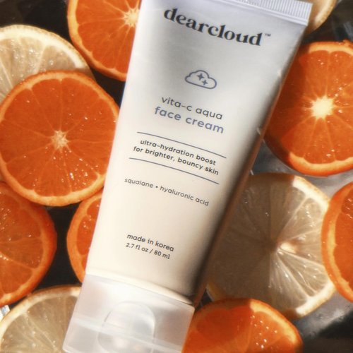 dearcloud Vita-C Aqua Face Cream – Face Moisturizer with Vitamin C, Squalane Oil for Face, Hyaluronic Acid Serum Hydration – Moisturizer for Women and Men (2.7 fl oz)