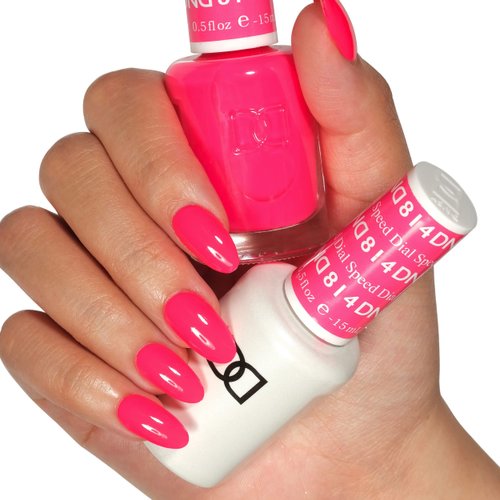 DND Gel Polish Set - 1 each of Pink Gel Polish and Pink Nail Polish, 814 Speed Dial, 0.5 Fl Oz