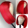 Red Lace Front Wigs Human Hair Red Short Bob Wigs Human Hair for Black Women Bob Wigs Human Hair 13x4X1 T Part Straight Bob Wigs Per Plucked with Baby Hair 180% Density 12Inch