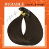 Full Shine U Tip Hair Extensions Human Hair 16 Inch Fusion Extension Human Hair U Tip Color 2 Darkest Brown Remy U Tip Hair Extensions 50g/50s Keratin U Tip Hair Extensions 1 Gram Per Strand