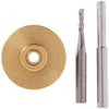 POWERTEC Solid Carbide Downcut Spiral Router Bits 1/4 Shank with Router Bushing, Collar & Alignment Pin for use w/ 1/4 Router Templates. Includes 1/8 Router Bits for Wood PVC MDF Hardwood (71333)