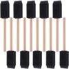 VARMDUKKE 10PCS Foam Paint Brushes, 0.98 Inch Reusable Sponge Brushes for Painting, Easy Grip Small Foam Paint Brushes with Wooden Handles, Sponge Brushes for Varnishes, Staining, DIY Crafts - Black