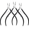 3 Packs Cuticle Cutter Cuticle Nippers Pointed Blade Cuticle Trimmer Stainless Steel Nail Clippers Manicure Tool for Fingernails No Cuticle Pusher (Black)