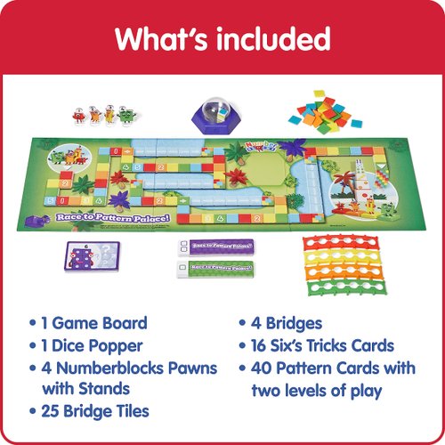 hand2mind Numberblocks Race to Pattern Palace! Board Game, Preschool Math Game for Kids Ages 3-5, Number Toys, Toddler Games, Kindergarten Learning Games, Educational Games for Family Game Night