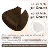 Ugeat Human Hair Tape in Extensions Brown 14inch Tape in Hair Extensions Hman Hair Chocolate Brown Invisible Tape in Hair Extensions for Black Women 20Pcs 40G