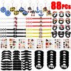 88 PCs Pirate Party Supplies Favors Pirate Keychain Rings Bracelets Pirate Eye Patch Mustache Tattoos Stickers Pirate Party Favors Decoration