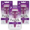 Pure Silk Contour 3 Premium Disposable Razor Value Pack Bundle (3 Packs/12 Total Razors)