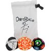 DIRTBAG All Star Footbag Hacky Sack 3 Pack with Pouch, 100% Handmade, Premium Quality, Bright Vivid Colors, Signature Carry Bag - Black/White