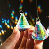 12pcs 38mm Crystal Faceted Prism Suncatcher Window Hanging AB Colored Crystals Diamond Prisms Christmas Ornament