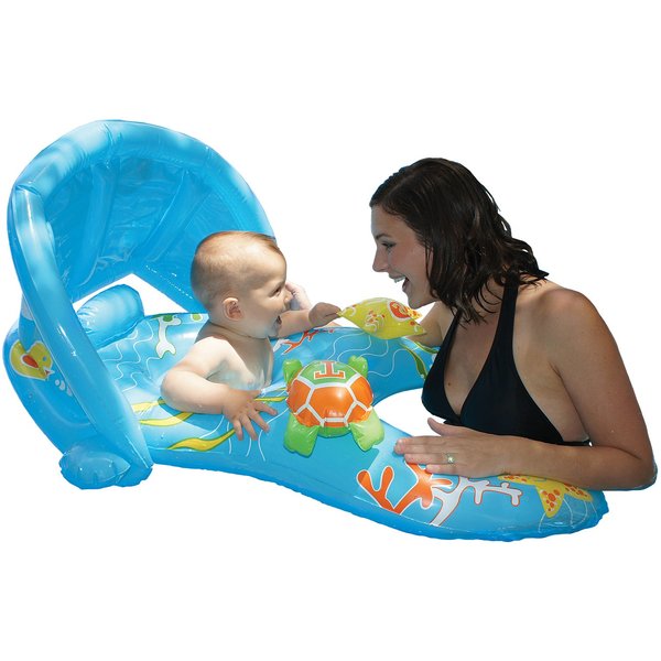 Poolmaster Mommy and Me Swimming Pool Baby Float With Sun Shade, 1 Child