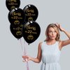 Black cheers to 22 years latex balloons, 12inch (16pcs) 22th birthday decorations party supplies for man and woman
