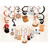 Kristin Paradise 30Ct Pirate Hanging Swirl Decorations, Pirates of the Caribbean Party Supplies, Birthday Theme Decor for Boy Girl Baby Shower, 1st Bday Favors Idea