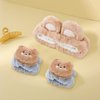 WHAVEL 3PCS Spa Headband Face Wash Headband and Wristband Set, Cute Bear Ears Headband for Washing Face Makeup Headband Facial Headband Wrist Bands for Washing Face (Coffee 01)