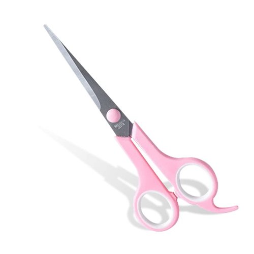 Hair Cutting Scissors,6.5 Inch Professional Stainless Steel Barber Hair Scissors Safety Rounded Tips Kids Hairdressing Shears Scissors Hair Comb Included for Women, Men, Baby (Pink)