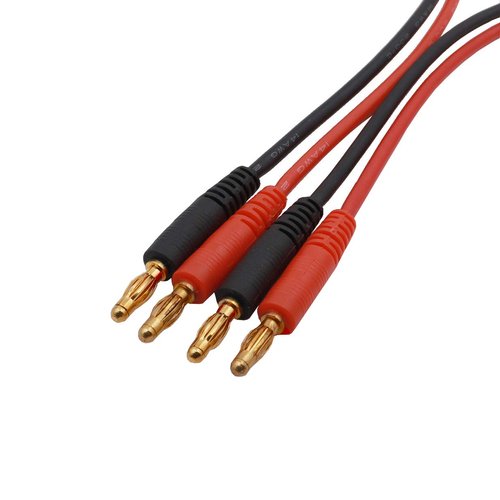 Treehobby 2PCS T-Plug to 4mm Banana Plugs Deans Style Connector RC Battery Balance Charge Cable Adapter Connectors for RC Helicopter Quadcopter Lipo Battery(14AWG 30cm)