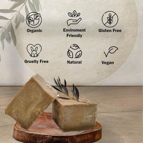 Mediterranean Heritage Aleppo Olive Oil Soap Bar For Sensitive Skin, Hair, Face & Body, 15% Laurel Oil, 85% Olive Oil.
