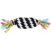SCOOCHIE PET PRODUCTS Super Rope Gummer with Squeaker Dog Toy, Black and White