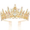 TOBATOBA Rhinestone Gold Crown for Women Gold Tiara Birthday Queen Crown Wedding Tiara for Women Crystal Tiaras and Crowns Royal Princess Quinceanera Headpiece for Prom Pageant Bride Halloween Cosplay
