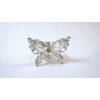 Generic Small mini silver and white pearl metal butterfly hair claw clip with crystals