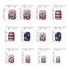 NEWSPIED 4th of July Press on Nails Short Square Independence Day Fake Nails with Glitter Sequin Star Stripe Design Acrylic Glue on Nails Star False Nails for Women 4th of July Nails DIY 24Pcs