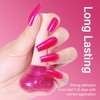 COSMOO Hot Pink Nail Polish, 12ml Quick Dry Nail Lacquer, Super Lustrous Nail Enamel Polish, Shimmer Iridescent Ultrachrome Nail Art Varnish, 0.41 fl oz