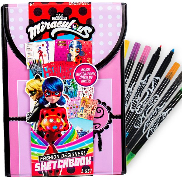 Miraculous Fashion Designer Sketchbook – Superhero Sketchbook for Kids Ages 6 & Up Ladybug Coloring Book