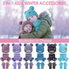 SENPUKI Kids Winter Hat Gloves Scarf Set, Girls Toddler Children Beanie with Pom Knit Neck Warmer Gaiter Mittens Fleece Lined Set