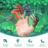 10Pcs Dinosaur Finger Puppets, Dinosaur Birthday Party Decorations Supplies Finger, Rubber Finger Puppets, Bath Finger Puppets Bath Toys for Kids Girls Boys, Finger Family Puppets for Kids Ages 3-5