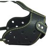 Black Genuine Leather Cage Basket Secure Dog Muzzle for Rottweiler, (Circumference 14.7", Snout Length 3.5")