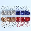 12 Grids Star Nail Art Glitter 3D Holographic Nail Glitter Sequins Independence Day Nail Supplies Metallic Nail Sequins Red Blue Mixed Star Nail Glitter for Women Nail Charms Manicure Decorations