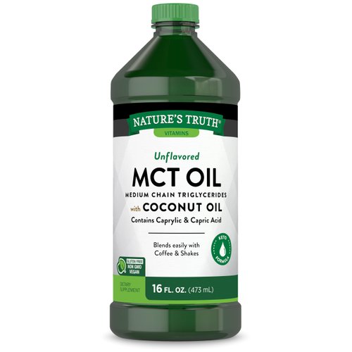 MCT Oil | 16 fl. oz | Keto, Unflavored Formula | with Coconut Oil | Vegan, Non-GMO, and Gluten Free Supplement | by Nature's Truth