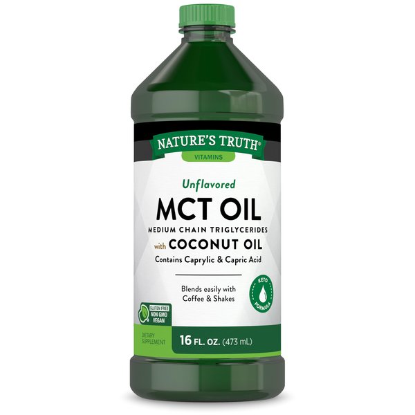 MCT Oil | 16 fl. oz | Keto, Unflavored Formula | with Coconut Oil | Vegan, Non-GMO, and Gluten Free Supplement | by Nature's Truth