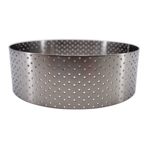 de Buyer Perforated Round Tart Ring - 4” Diameter, 1.4” Height - Perfect for Baking Beautifully Crisp Tarts - Easy to Use & Clean - Made in France