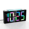 Mesqool Digital Alarm Clock for Bedrooms - Plug-in LED Clock with Dynamic RGB Digits, Dimmable Display & Night Light, 7 Color Options, Adjustable Alarm Volume, DST, 12/24 Hour - Ideal for Kids