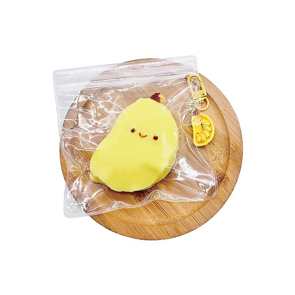 SHILIFE Taba Squishy,Stress Ball, Kawaii Squishies Silica Gel Toys,Stress Relieving Fur Ball OPP Packaging Gifts|Squishy Fidget Toys for Anxiety&Relaxation|Perfect Desk Accessory for Adults (Banana)