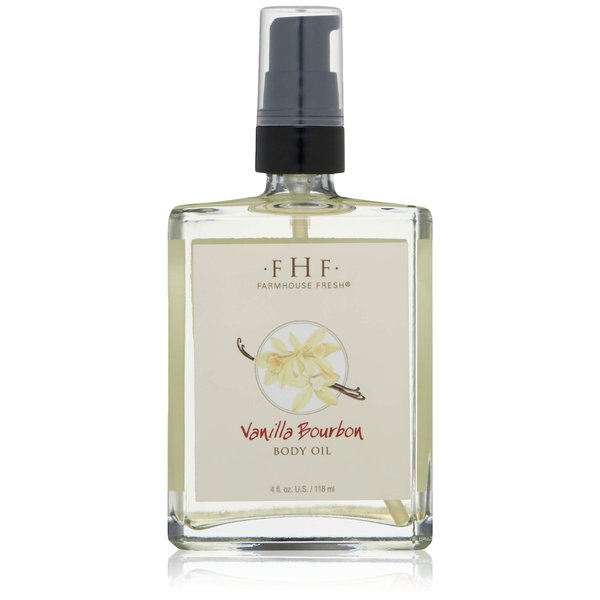 FarmHouse Fresh Vanilla Bourbon Body Oil, Vanilla Bourbon, 4 Fl Oz