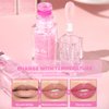Color Changing Lip Oil, 2Pcs Moisturizing Big Brush Magic Color Changing Lip Gloss Transparent Lip Care, Hydrating Lip Glow Oil, Long Lasting Nourishing Non-sticky Fresh Texture