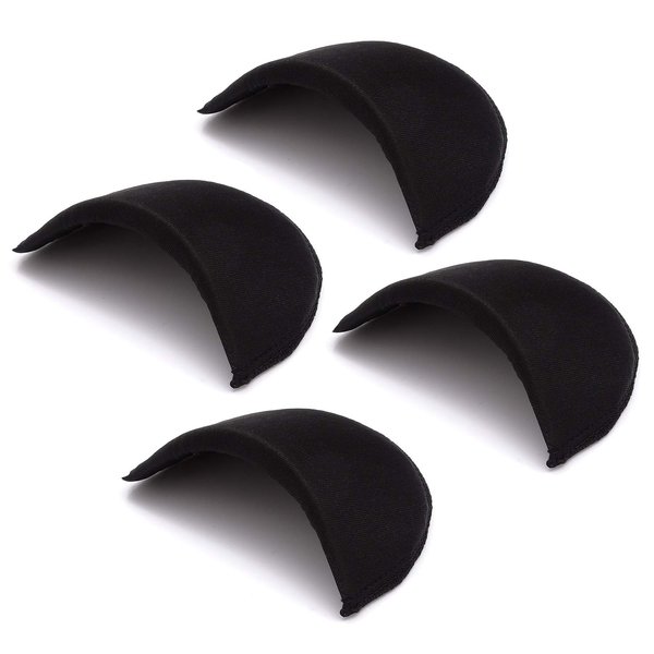 BeeSpring 4 PCS Covered Set-in Shoulder Pads Sewing Foam Polyester Pads (4 Black)