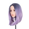 SWACC Ombre Colors Straight Short Hair Bob Wig Synthetic Colorful Cosplay Daily Party Flapper Wig for Women with Wig Cap (Lavender Purple)