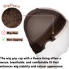 Women Lace Wig Grip Cap - 2x6 Middle Part Lace Area Adjustable Non-Slip Band With Velcro - Wig Gripper Around Lace Edge With Ear-Cutouts Comfortable Breathable No-Headache (Brown)