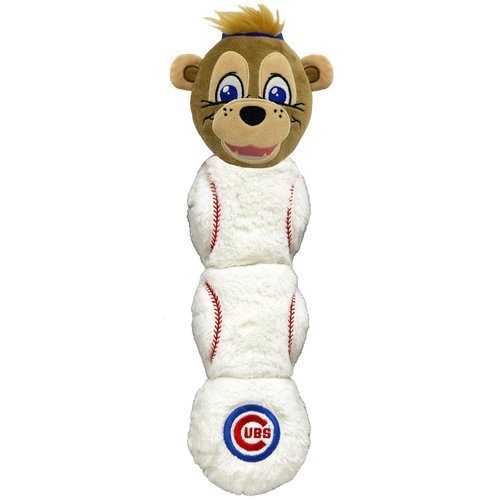 MLB CHICAGO CUBS - Clark The Cub Mascot Toy for PETS. Plush Dog Toy with 4 inner SQUEAKERS. 17" LONG DOG TOY