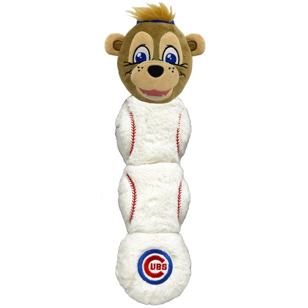 MLB CHICAGO CUBS - Clark The Cub Mascot Toy for PETS. Plush Dog Toy with 4 inner SQUEAKERS. 17" LONG DOG TOY