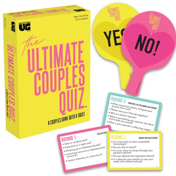 University Games | Ultimate Couples Quiz – How Well Do You Know Your Partner? | Perfect for Date Night or Couples Game Night | for 2 to 4 Couples, Ages 18+